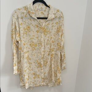 O'Neill Yellow Floral Button-Down cover up